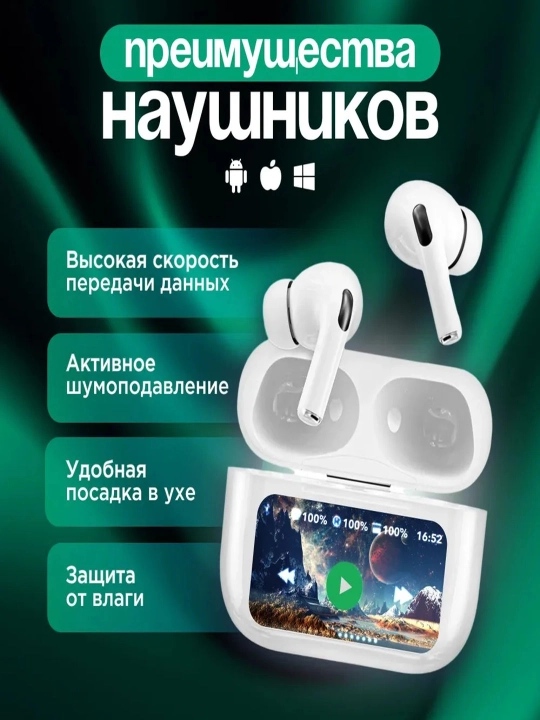 Беспроводные наушники Arpods Pods Pro ANC, с сенсорным экраном