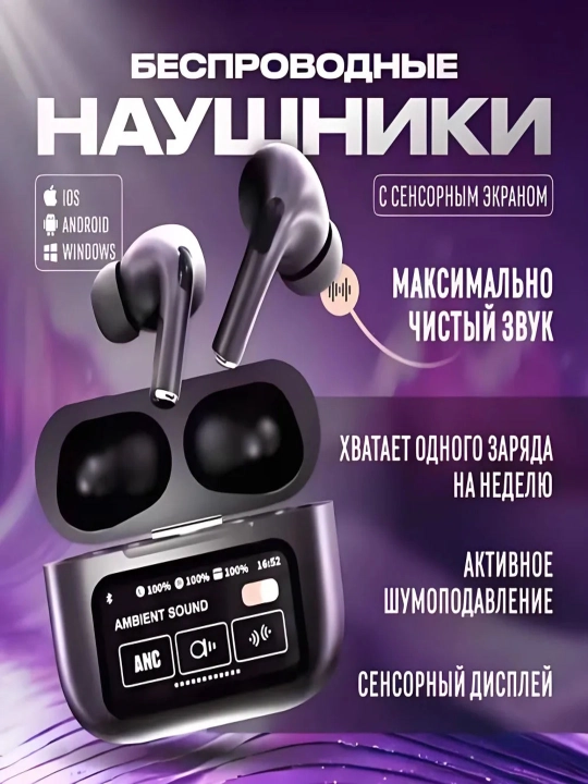 Беспроводные наушники Arpods Pods Pro ANC, с сенсорным экраном - 