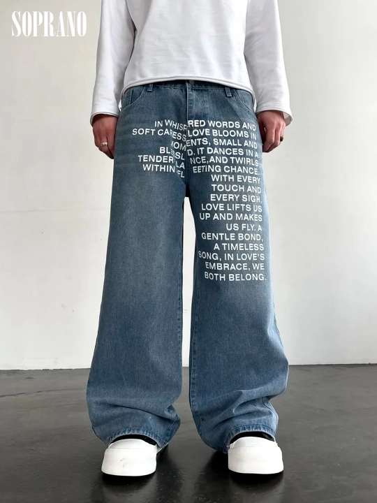 ETHER keng baggy jinsilar, erkaklar, ayollar va o‘smirlar uchun, o‘lchamlar S–XXXL