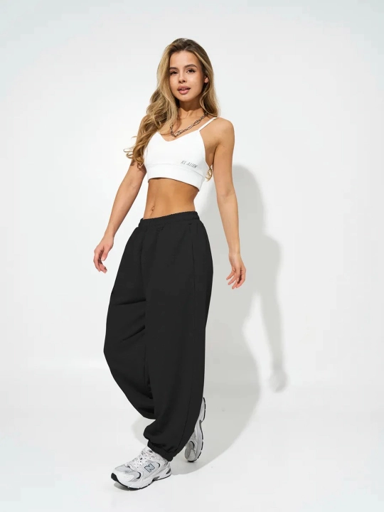Ayollar uchun keng jogger shimlar paxta