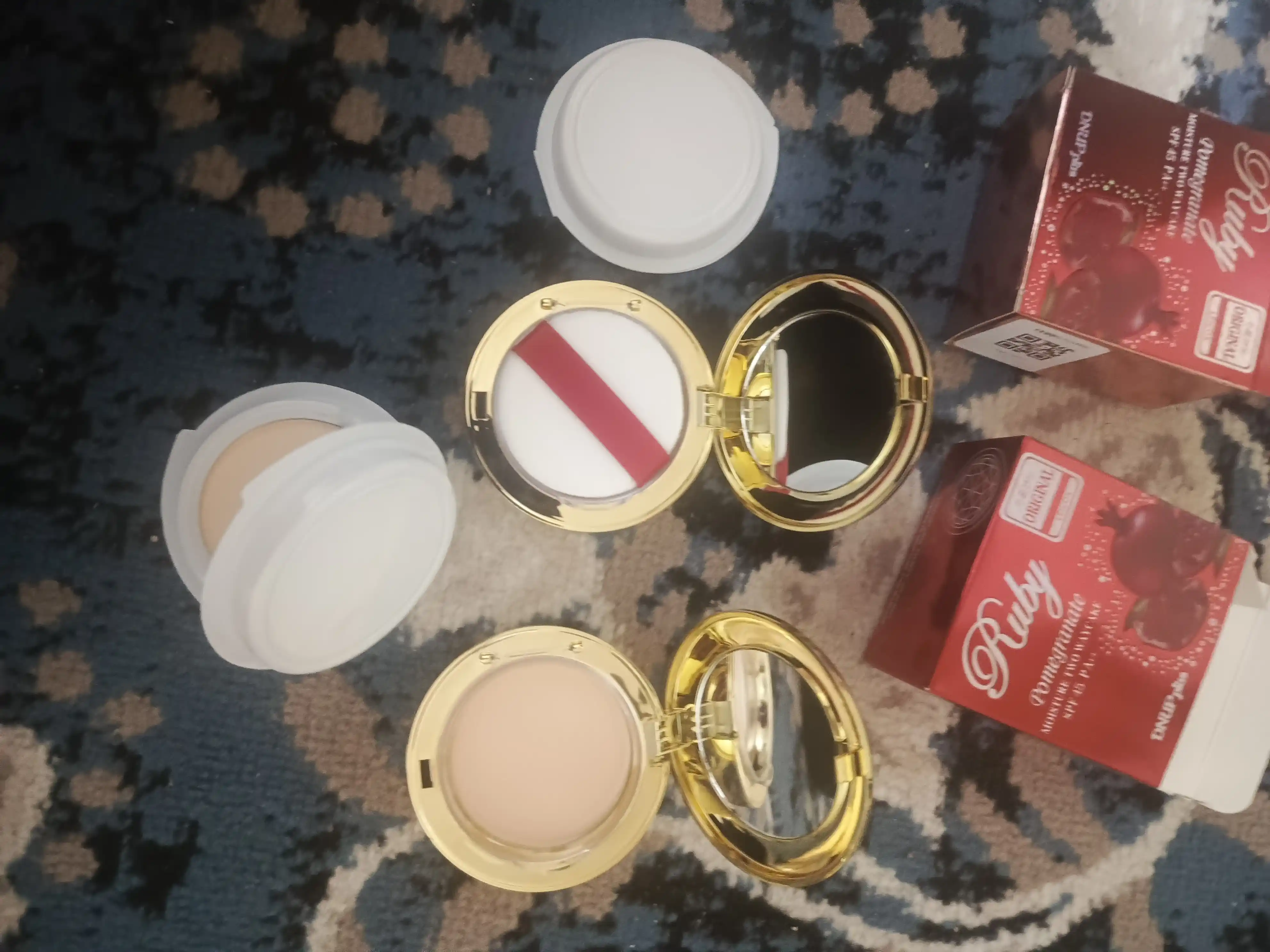 Пудра для лица с запаской Ruby Pomegranate 2 Way Cake SPF45, №13 гранат рубиновый, 2 слоя