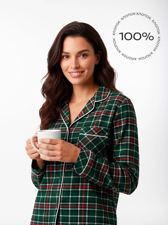 Ayollar pijamasi, uy kiyimi, shim va ko‘ylagi - 100% paxtadan