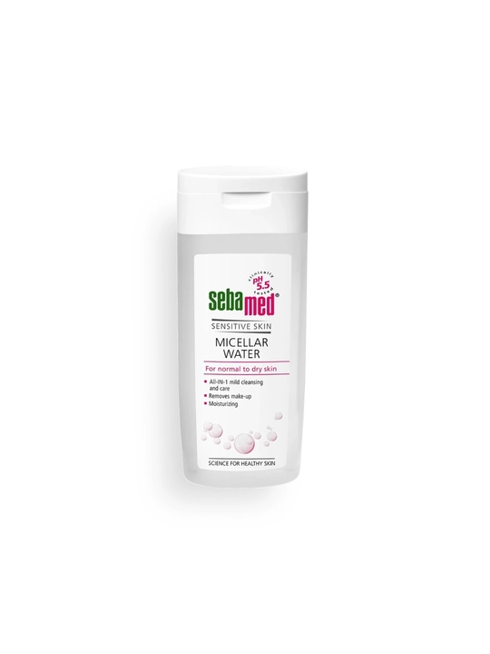 Sebamed Sensitive Skin pH 5.5 mitsellyar suvi — normal va quruq teri uchun