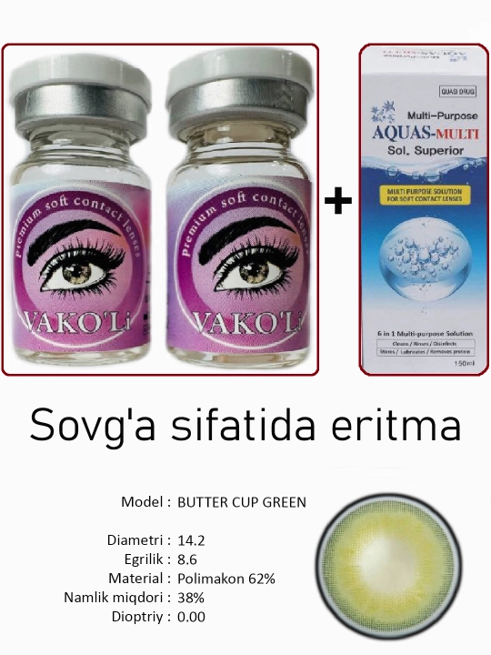 Sifatli rangli kontakt linzalari