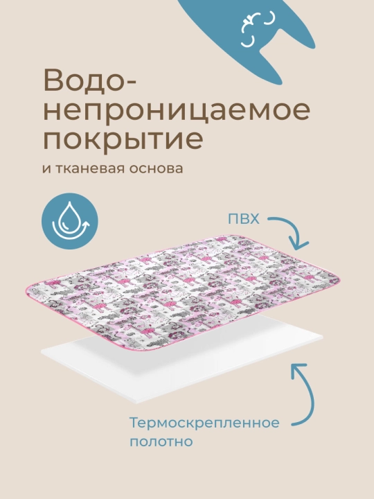 ROXY-KIDS Rezinkali karavotcha uchun suv o‘tkazmaydigan kleyonka 70x100 sm