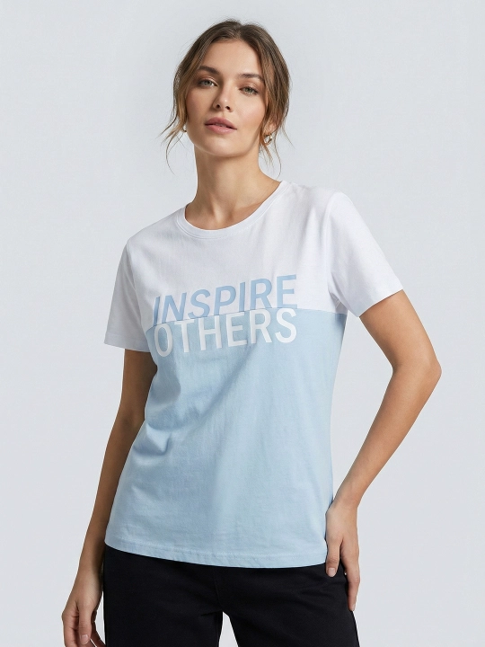 Футболка женская с принтом Inspire Others, хлопковая, повседневная - 