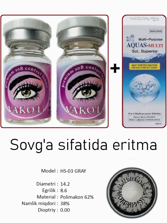 Sifatli rangli kontakt linzalari