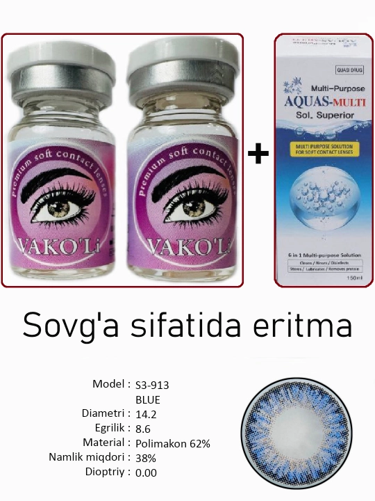 Sifatli rangli kontakt linzalari
