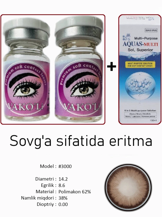 Sifatli rangli kontakt linzalari