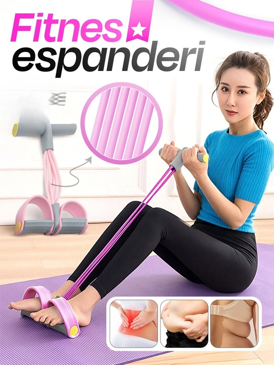 Fitnes espanderi, qo‘l, oyoq va press uchun trenajyor, ozish uchun rezinkalar, 6 trubkali - 