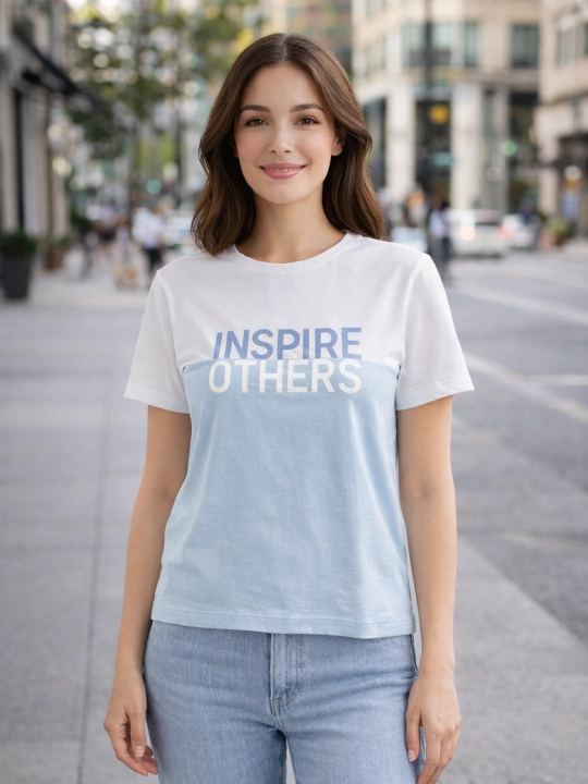 Футболка женская с принтом Inspire Others, хлопковая, повседневная