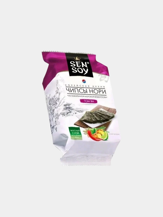 SEN SOY Чипсы нори из морской капусты Tom Yum, 4,5 г * * - 