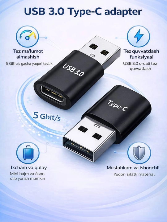 USB-C HUB, многофункциональный адаптер с портами USB 3.0, USB-C, HDMI, SD и MicroSD - 
