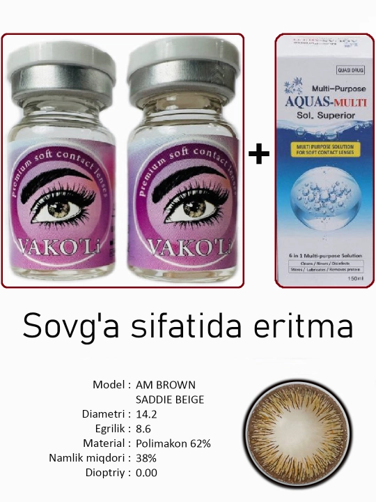 Sifatli rangli kontakt linzalari
