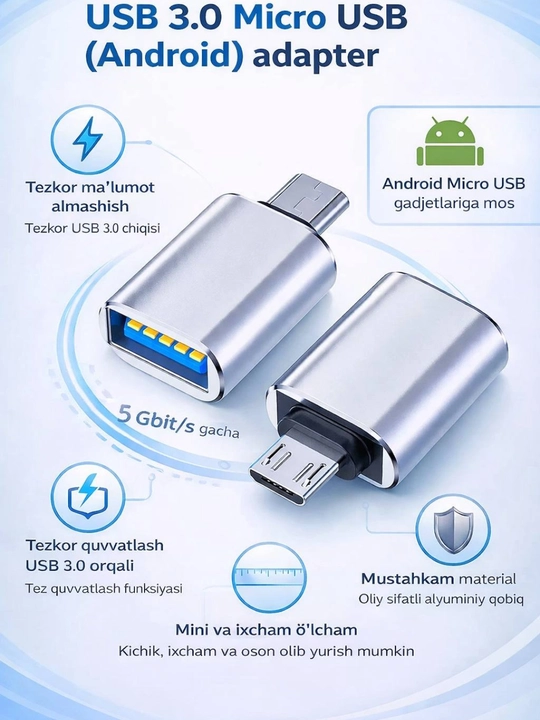 USB-C HUB, многофункциональный адаптер с портами USB 3.0, USB-C, HDMI, SD и MicroSD - 