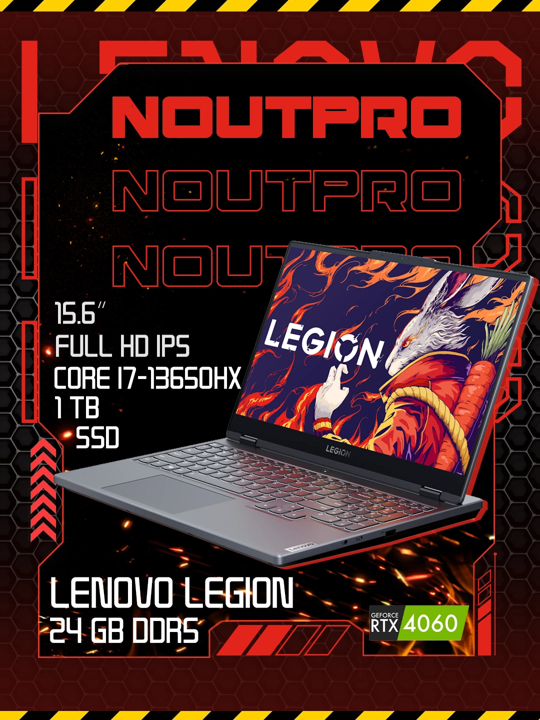 Ноутбук Lenovo Legion, Intel Core i7-13650HX, RAM 24 GB DDR5, SSD 1 TB, 15.6″ Full HD IPS за 14999990 сум со скидкой 38%. Uzum Market
