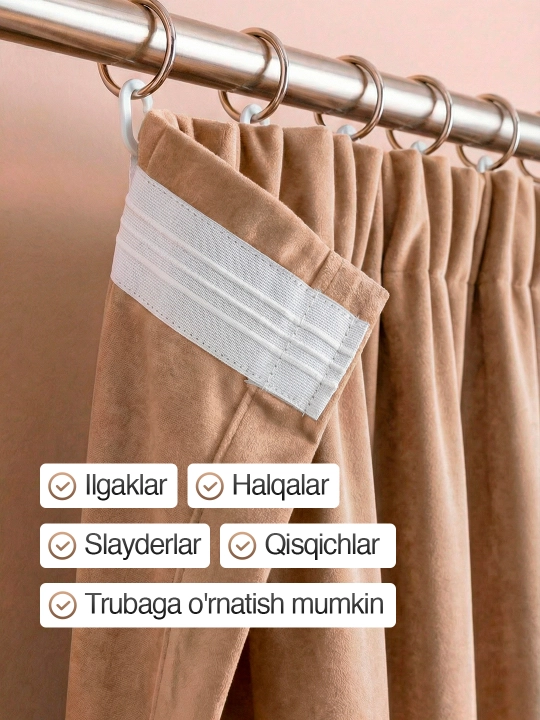 Tayyor parda velur, yotoqxona va xona uchun dekorativ zamonaviy pardalar