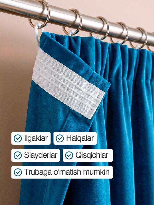 Tayyor parda velur, yotoqxona va xona uchun dekorativ zamonaviy pardalar