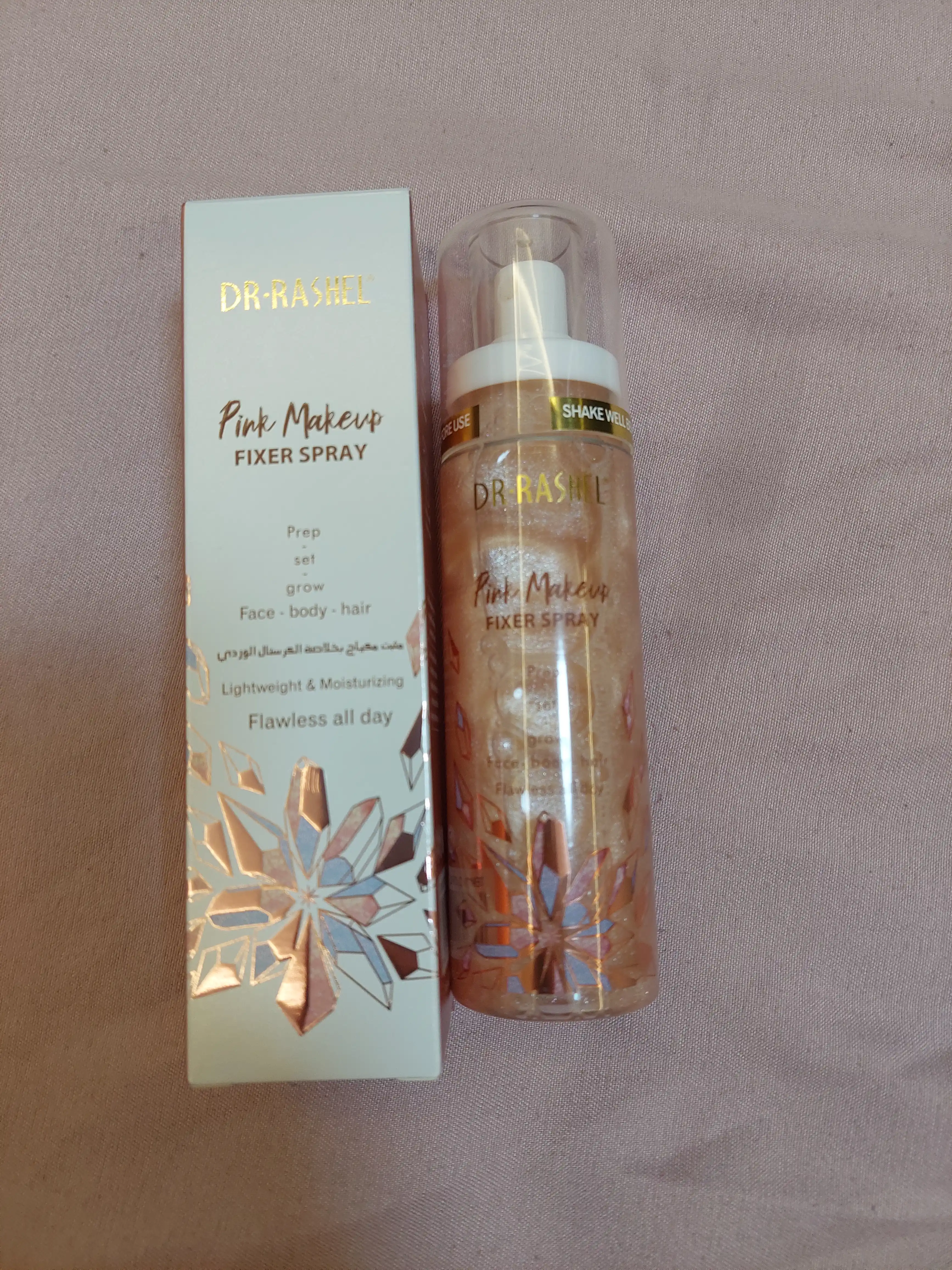 Yuz makiyaj uchun, namlovchi fiksator sprey, Dr.Rashel Gold va Pink, 100 ml