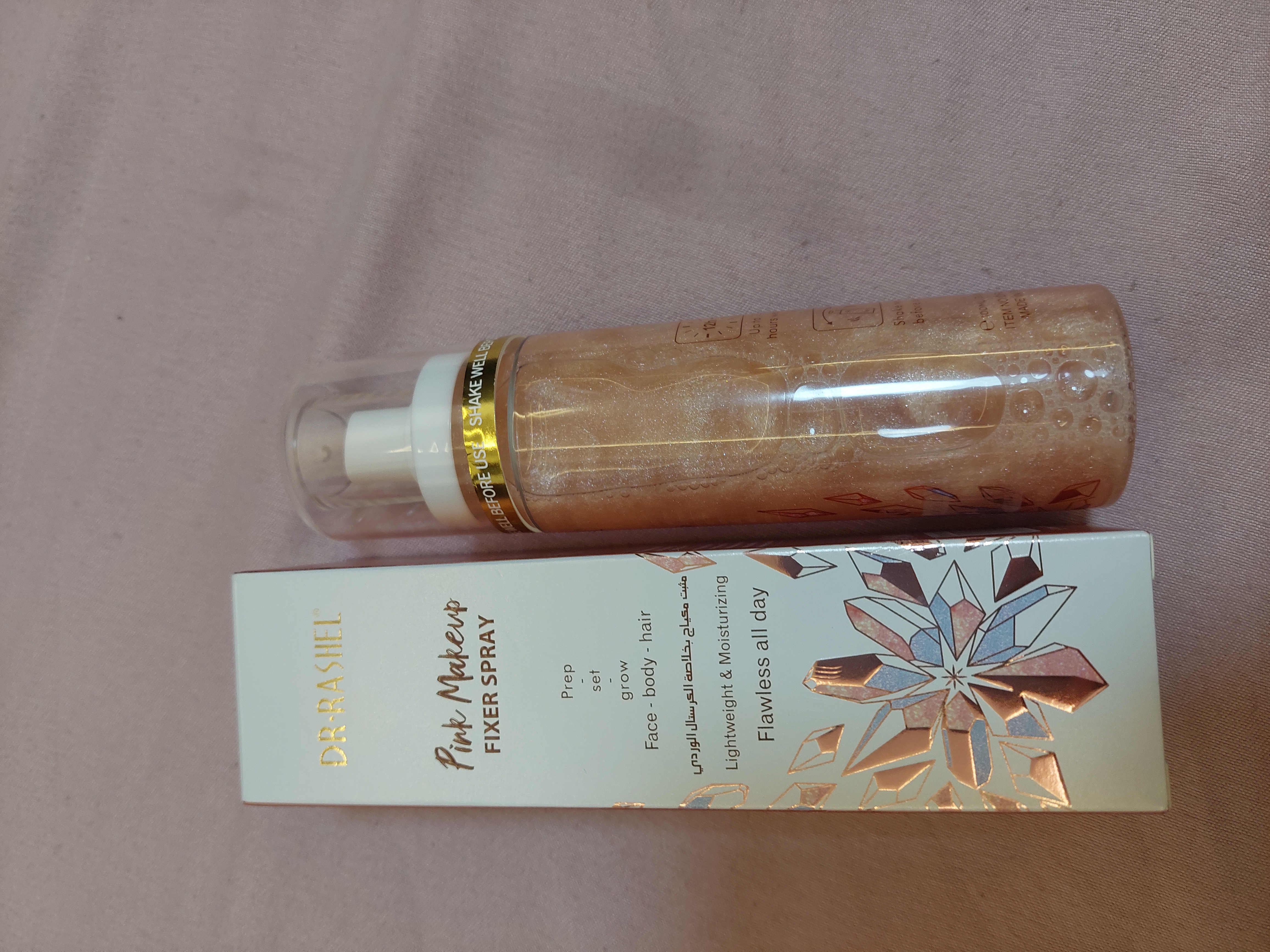 Yuz makiyaj uchun, namlovchi fiksator sprey, Dr.Rashel Gold va Pink, 100 ml