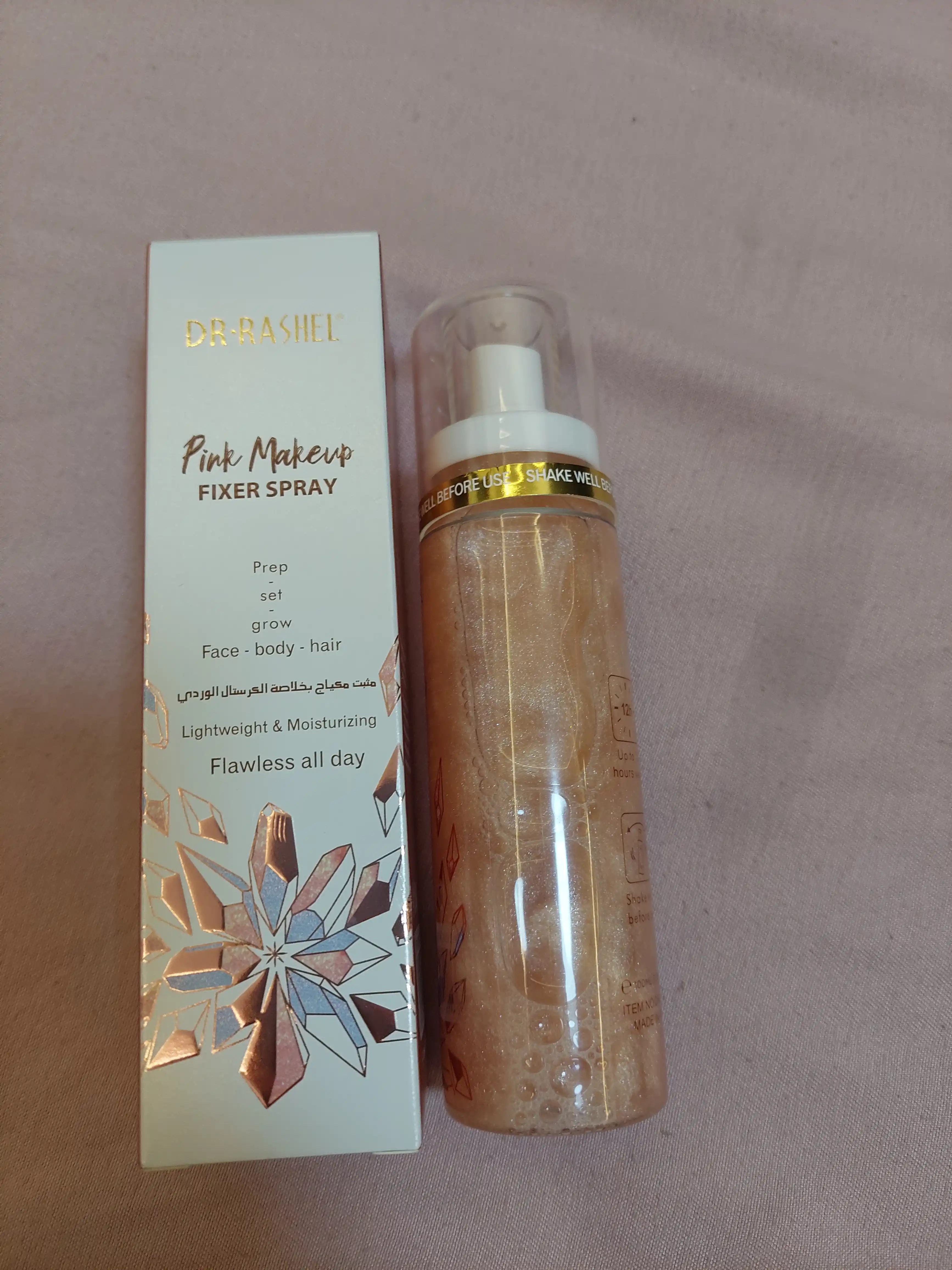 Yuz makiyaj uchun, namlovchi fiksator sprey, Dr.Rashel Gold va Pink, 100 ml