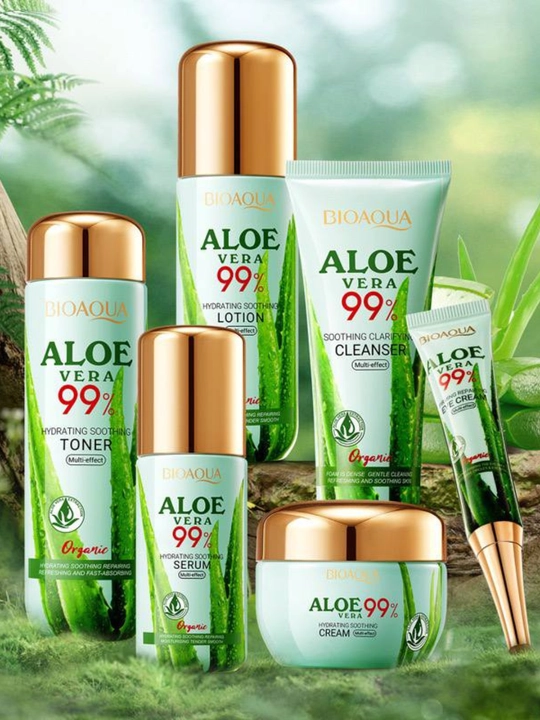 BIOAQUA Aloe Vera 99% yuz terisini parvarish qilish to'plami - 