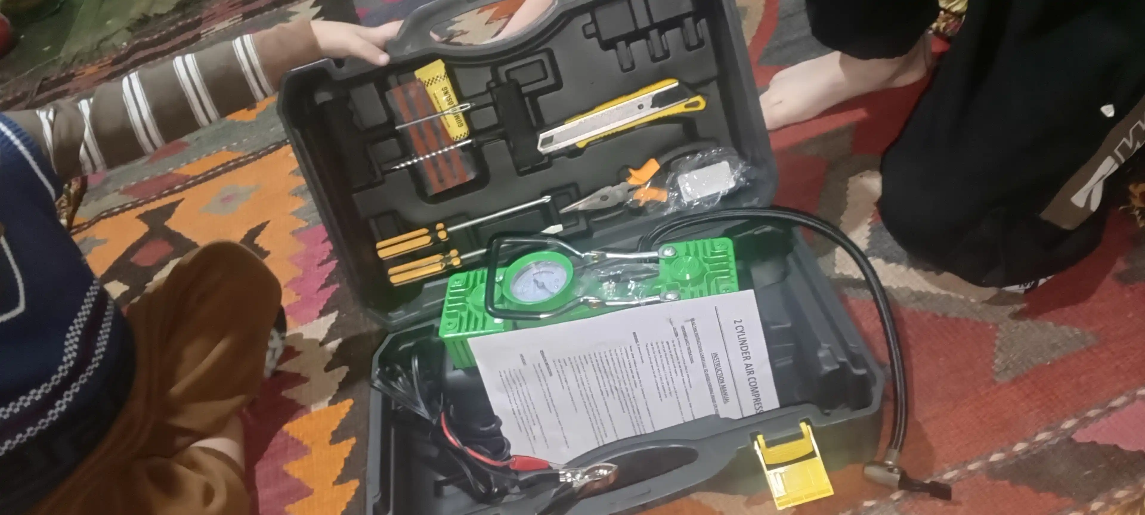 Avtomobil kompressor nasosi, 12V, to‘plam