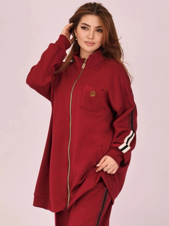 Ayollar uchun zamonaviy sport dvoyka, ikkilik (kofta + shim) standart razmer 46-54