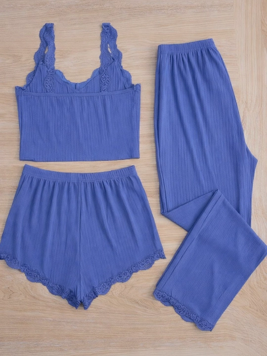 Ayollar uchun pijama to'plami, 2 tasi 1 da, 3 tasi 1 da