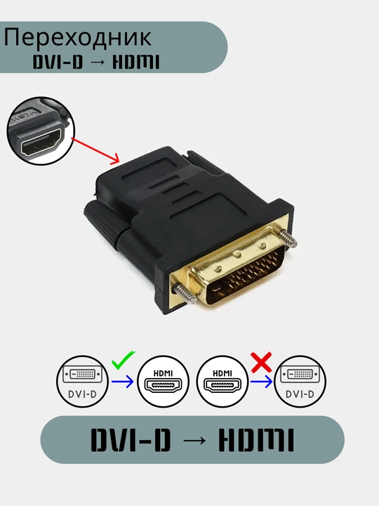 Переходник DVI-D -> HDMI - 