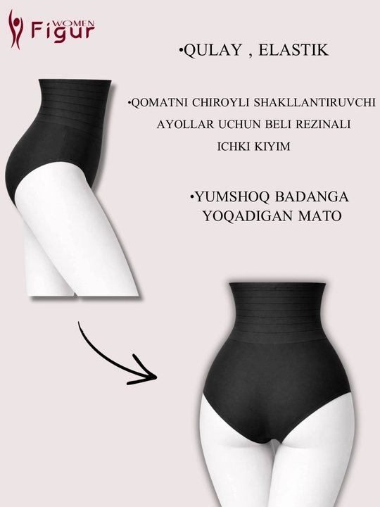 Qorinni kirgizib belni ingichka korsatuvchi rezinkali trusik 3206