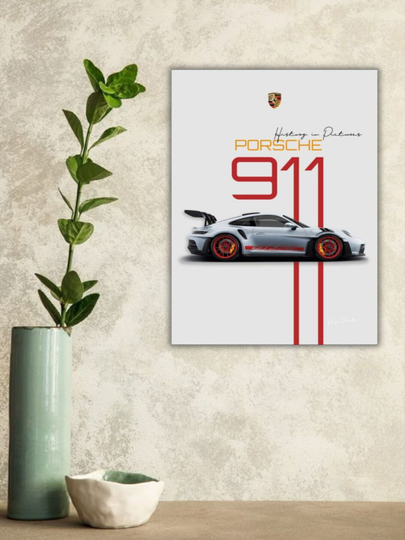 Постер-наклейка, формата A4. Porsche