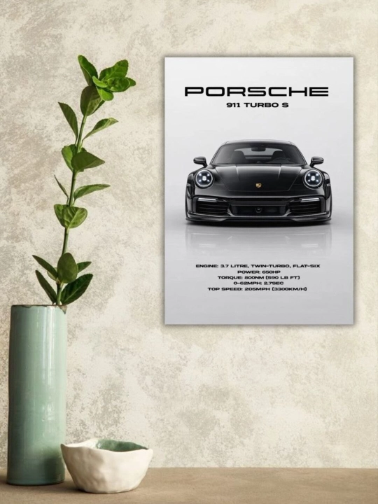 Постер-наклейка, формата A4. Porsche