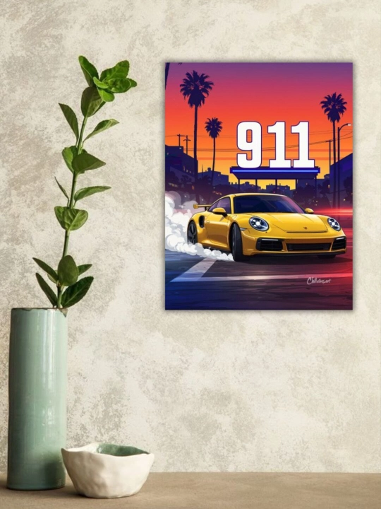 Постер-наклейка, формата A4. Porsche