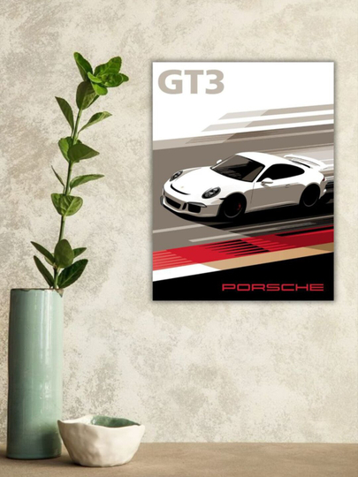 Постер-наклейка, формата A4. Porsche