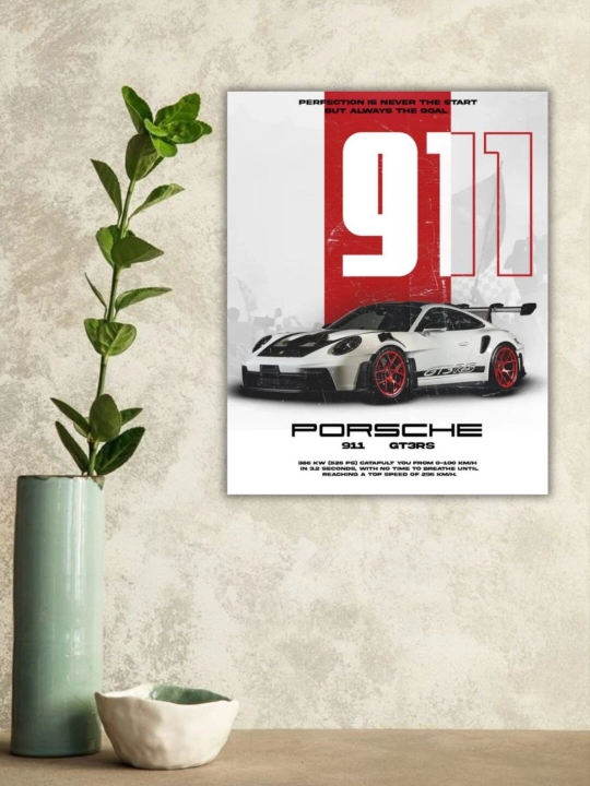 Постер-наклейка, формата A4. Porsche