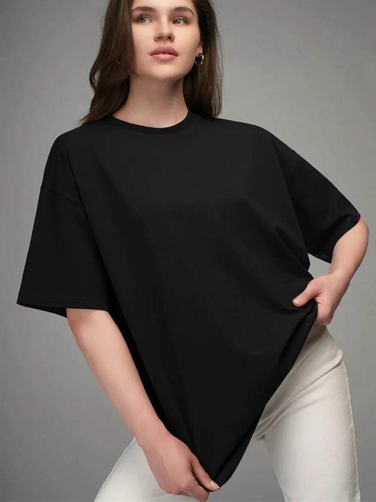 Ayollar uchun futbolkalar, oversize, print bilan 100% paxta
