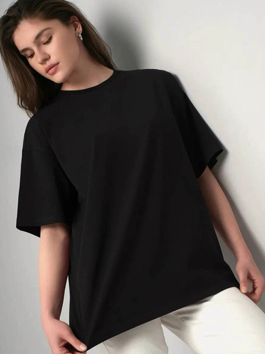 Ayollar uchun futbolkalar, oversize, print bilan 100% paxta