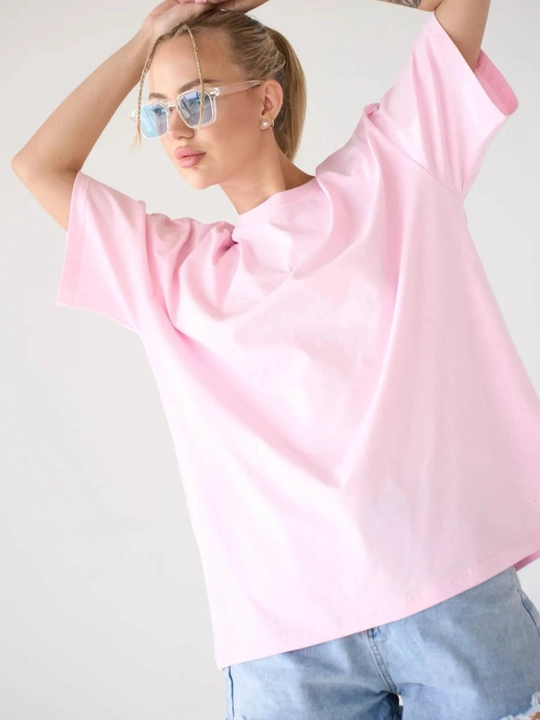 Ayollar uchun futbolkalar, oversize, print bilan 100% paxta