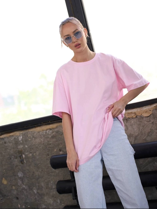 Ayollar uchun futbolkalar, oversize, print bilan 100% paxta