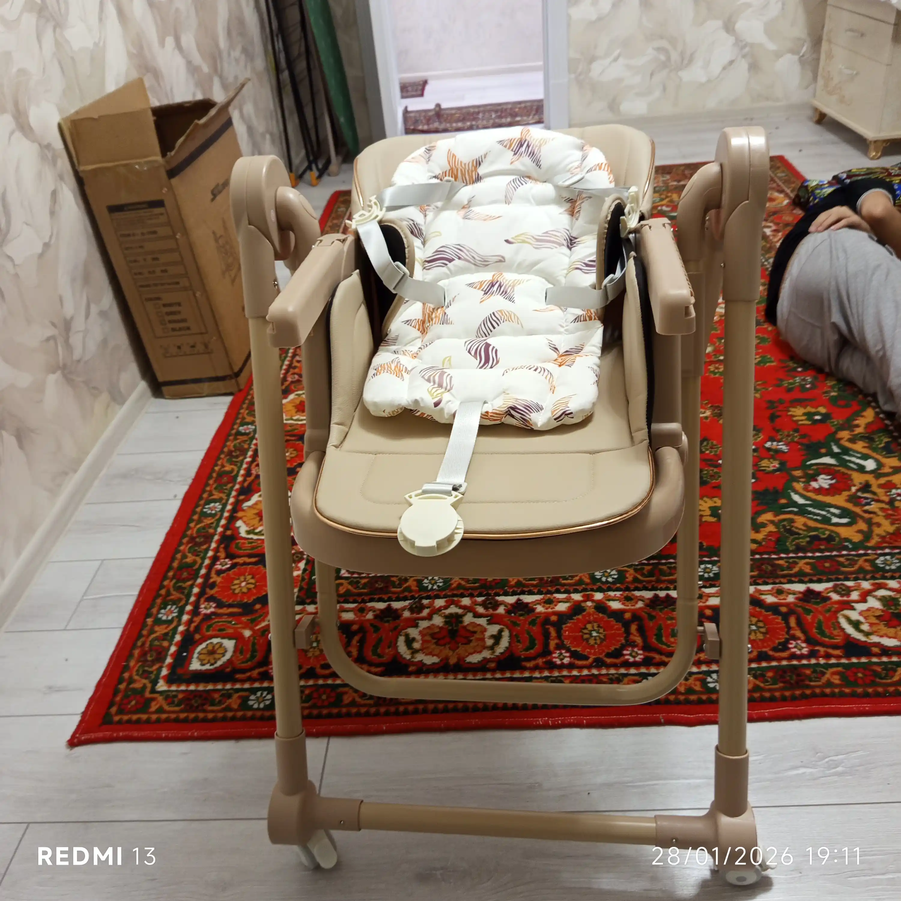 Детский стульчик для кормления + качели для детей Kidilo, 3 в 1, стульчик для детей