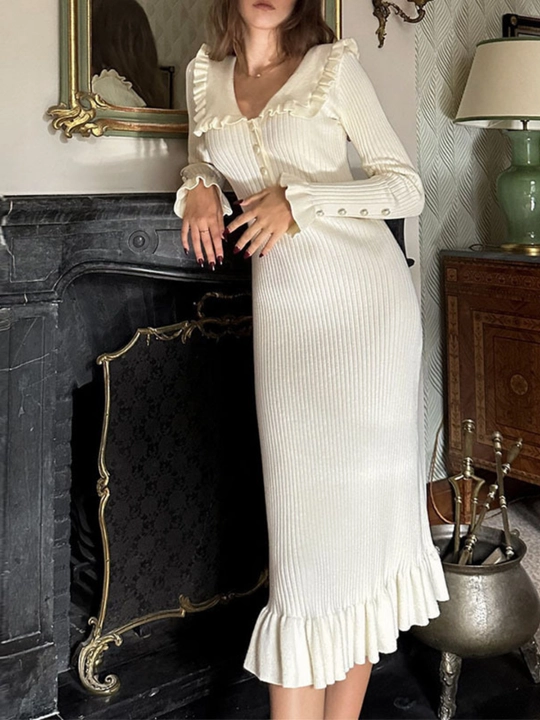 Ayollar uchun trikotaj ko‘ylak, standart o‘lcham — ELLY FASHION