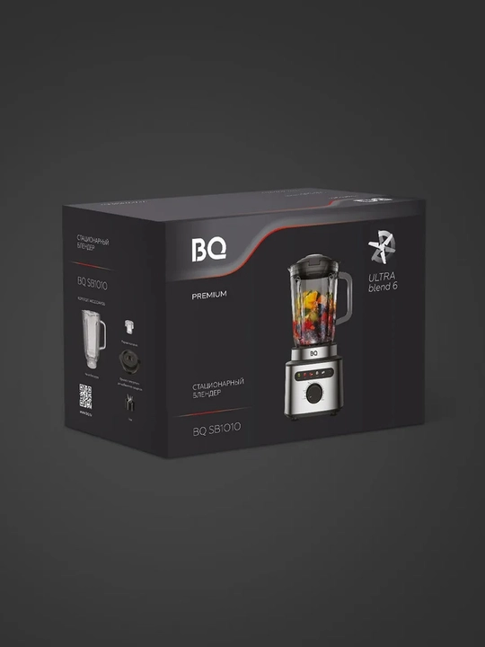 Стационарный блендер BQ SB1010, мощность 2000Вт, 6 автопрограмм, объем 1.5 л, до 22000об/мин