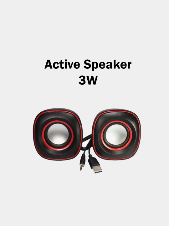 Dinamiklar ixcham faol k2037 Stereo 2.0 3w AUX + USB qora / qizil