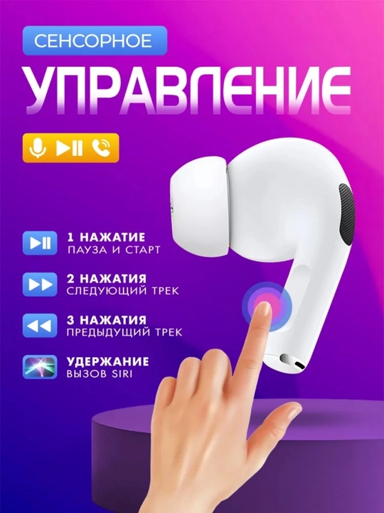 Simsiz quloqchinlar Pods Pro, sensorli, iPhone va Android uchun naushniklar