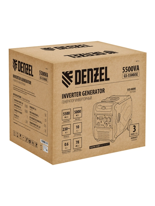 DENZEL GS-5500iSE invertor generatori, 5,5 kVt, 230 V, elektr startyor, 94712