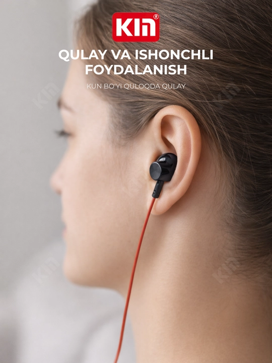 Simli quloqchin KIN K815 3.5mm naushnik telefon uchun stereo audio kabel