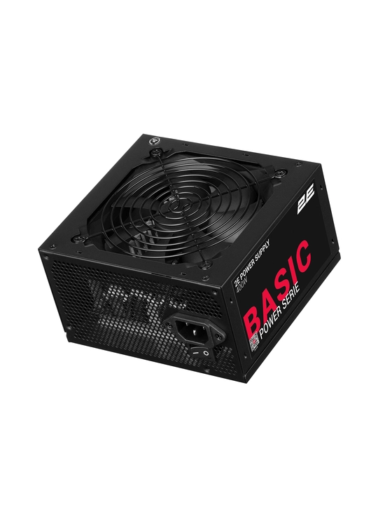 2E BASIC POWER 400 / 500 / 600 Vt quvvat bloki, ATX,80%,120 mm ventilyator, qora