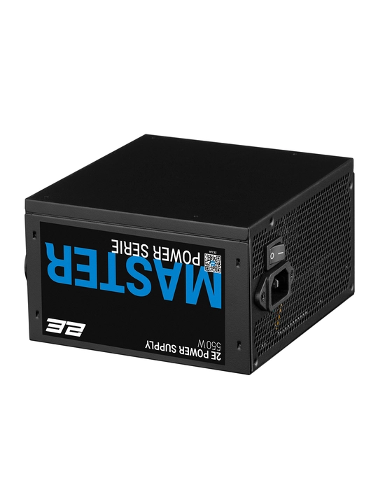 Quvvat bloki 2E Master Power 550/650/750, 80%, 80+ Oq, qora, 2E-MP550-120APFC