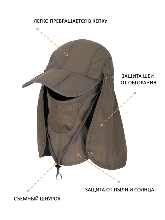 Кепка с защитой от солнца, панама